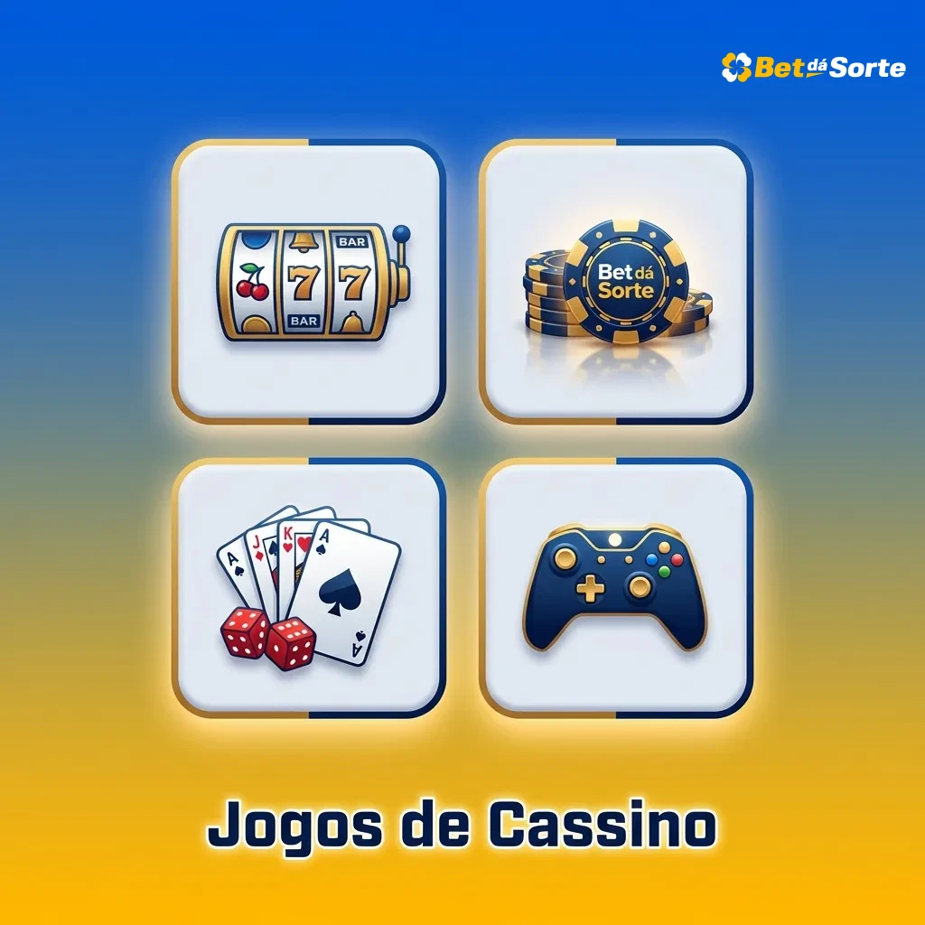 Interface de jogos de cassino exibindo diversas opções de jogos, incluindo caça-níqueis, roleta, blackjack e jogos com crupiê ao vivo.