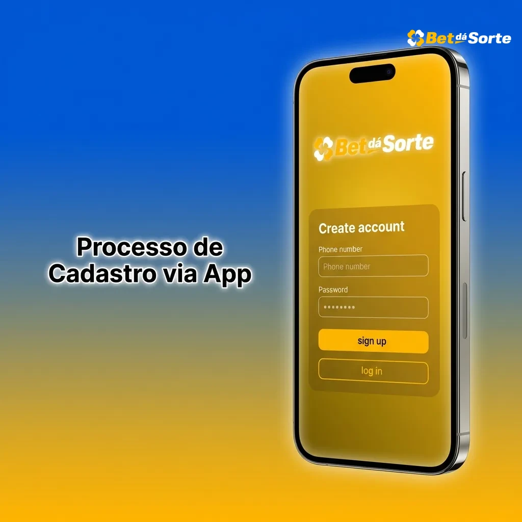Tela de cadastro do aplicativo móvel exibindo o processo de inscrição passo a passo.