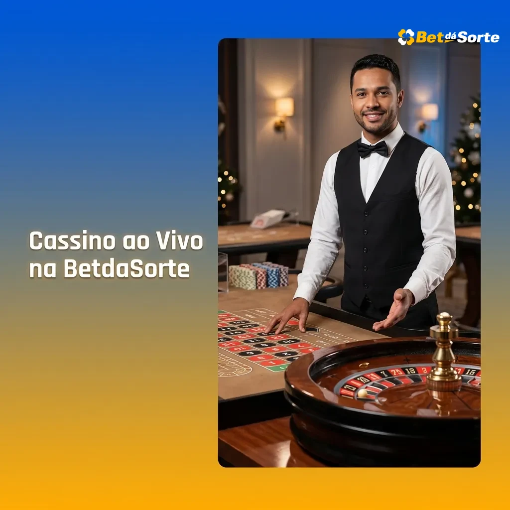 Cassinos ao vivo com transmissão em HD no BetdaSorte, com mesas de roleta, blackjack, bacará, programas de jogos e pôquer.