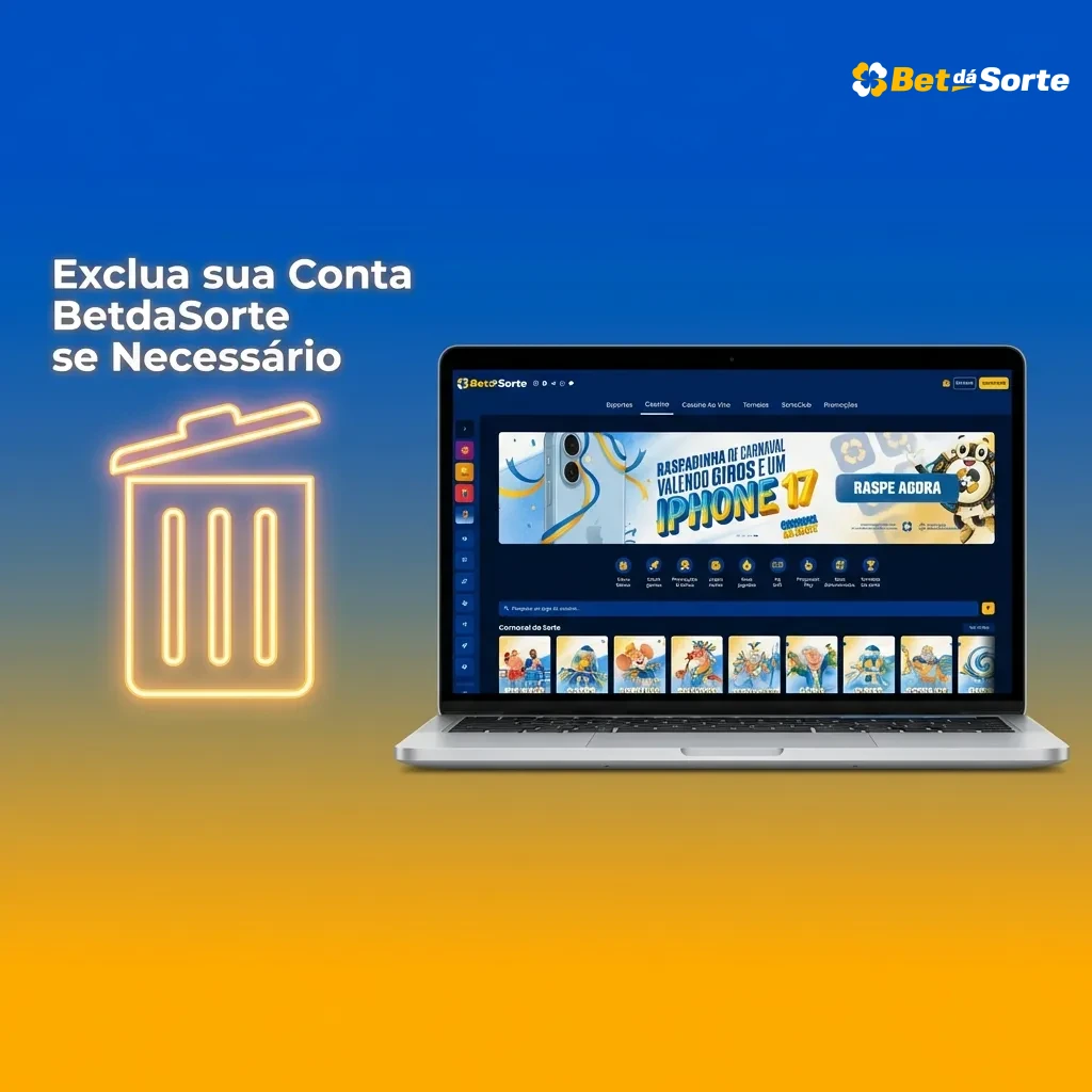 Pessoa que solicita a exclusão da conta na plataforma BetdaSorte através do suporte ao cliente por motivos de jogo responsável.