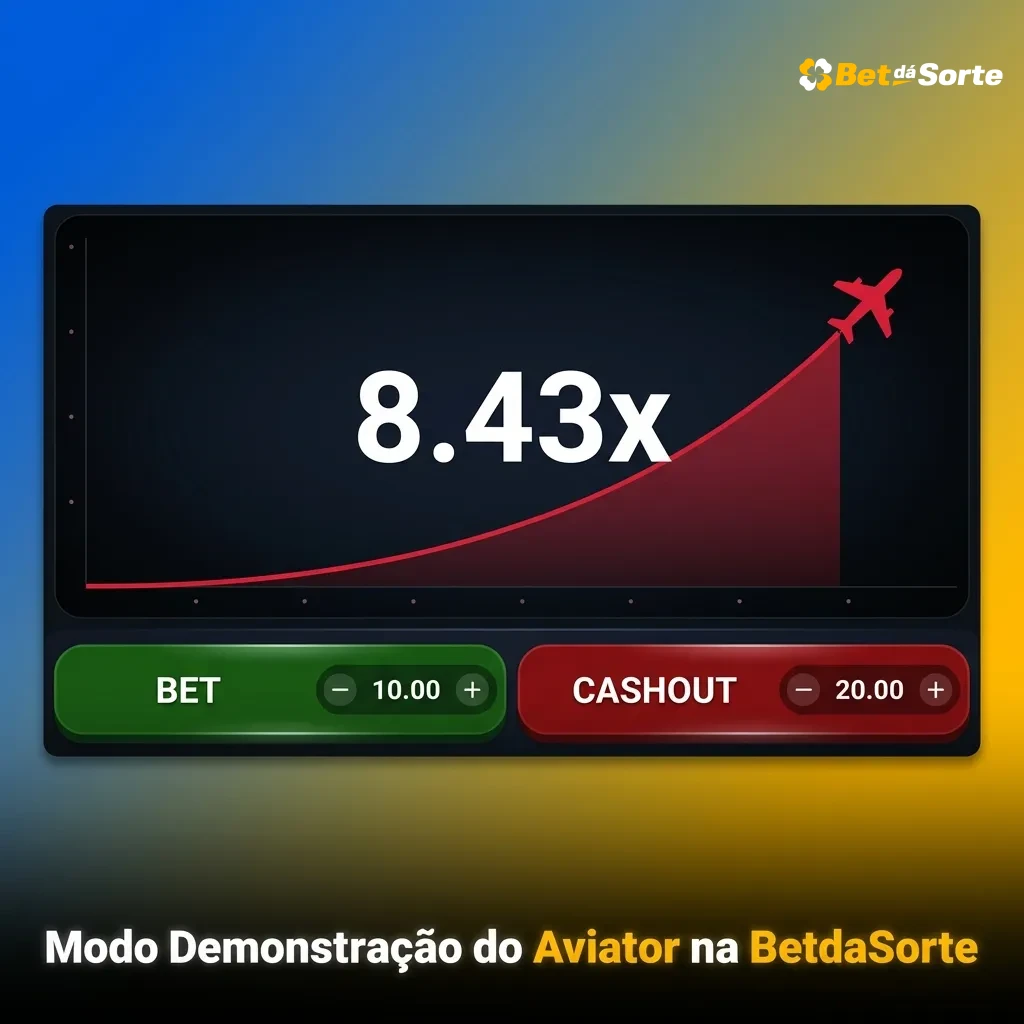 Interface do modo de demonstração do Aviator, exibindo créditos virtuais e o indicador de multiplicador.