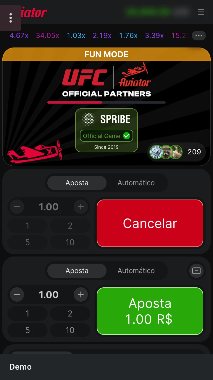 Escolha o valor que deseja apostar no BetdaSorte Aviator.