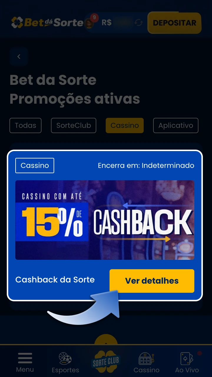 Acesse a página de promoções da BetdaSorte e clique em ativar.